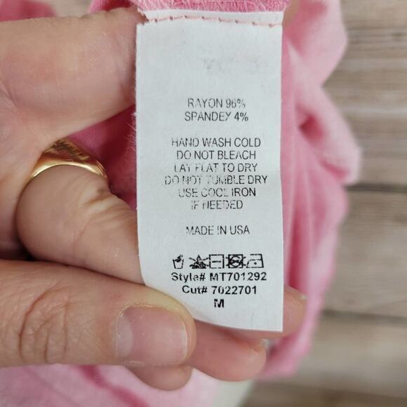 NWT Free People FP Movement Tie Dye Off The Shoulder Top Pink Medium - Picture 7 of 7